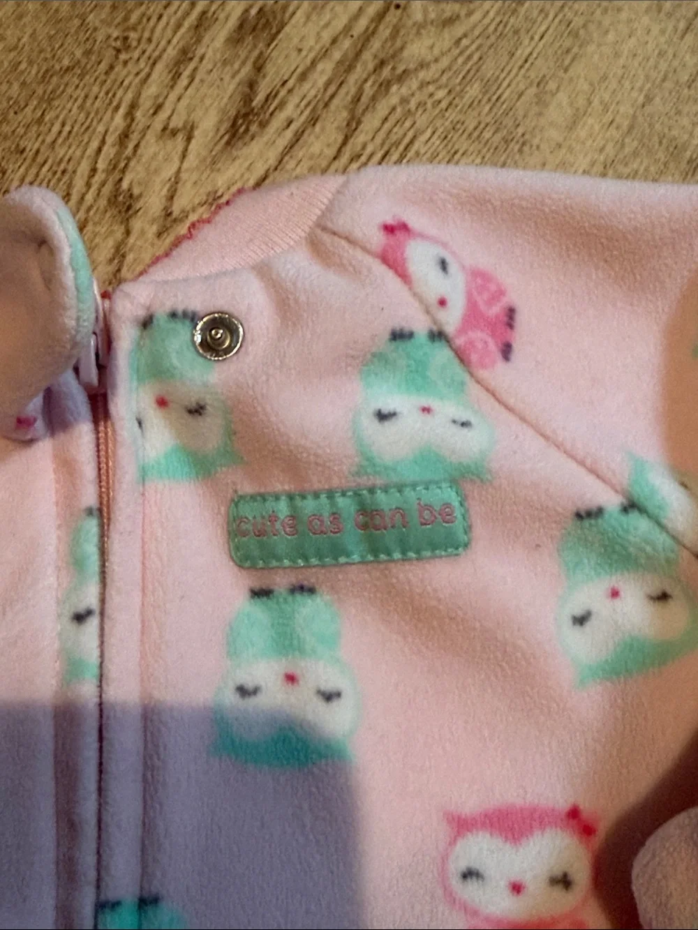 Carter's Pink Fleece Owl Print Zip Sleep Sack